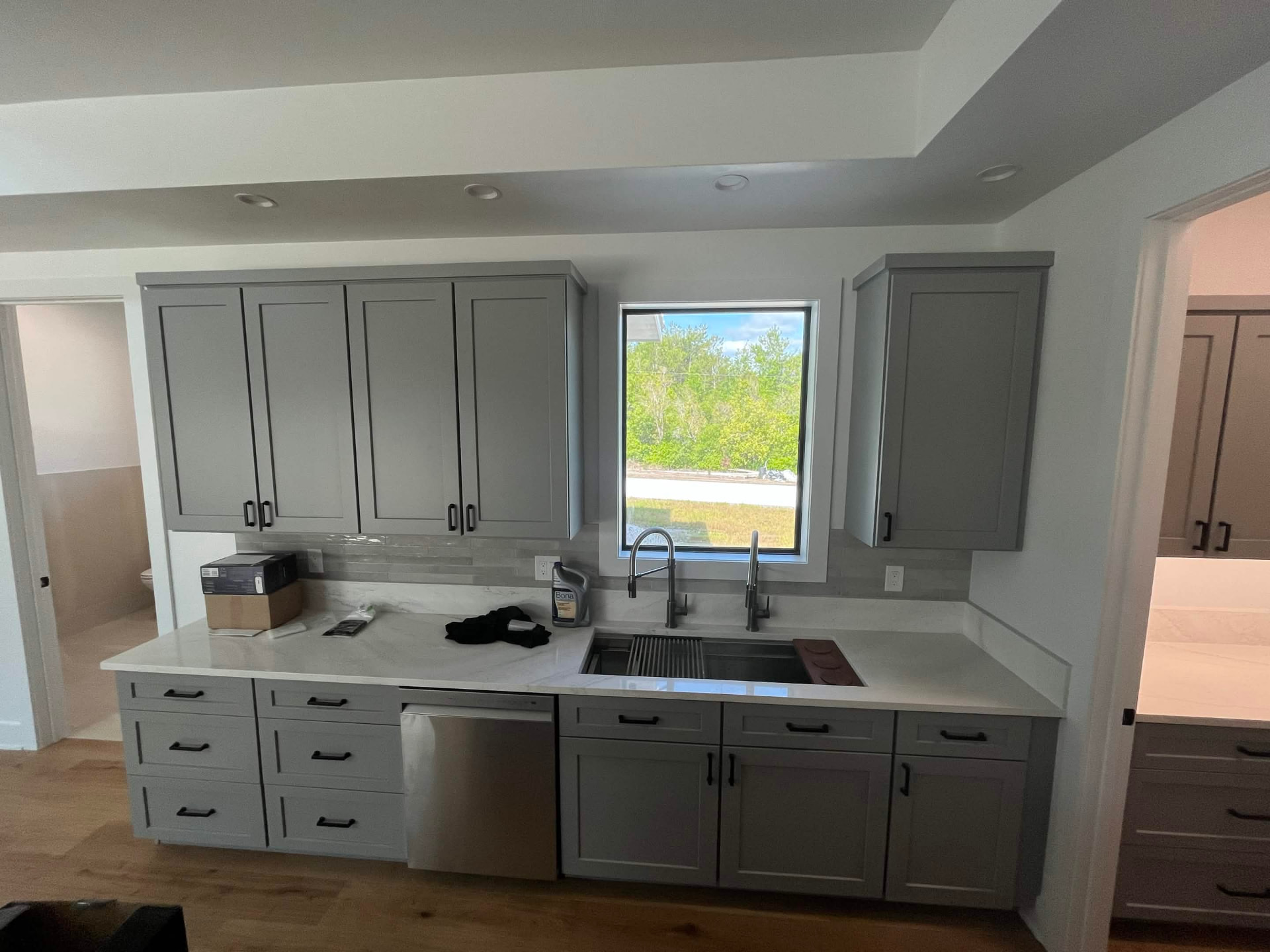 Grey Shaker Prep Wall — Custom Build