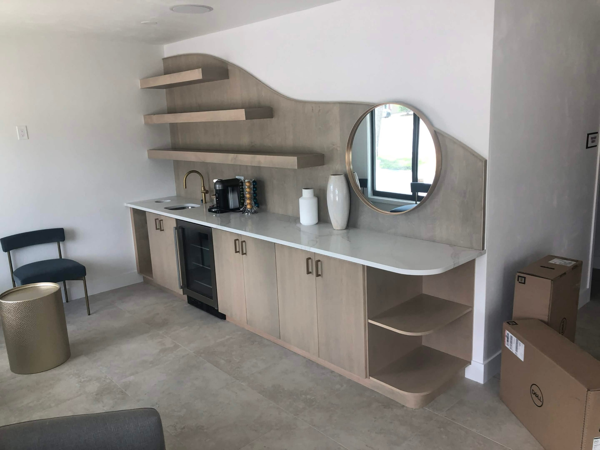 Coffee Bar & Floating Shelves — Custom Build